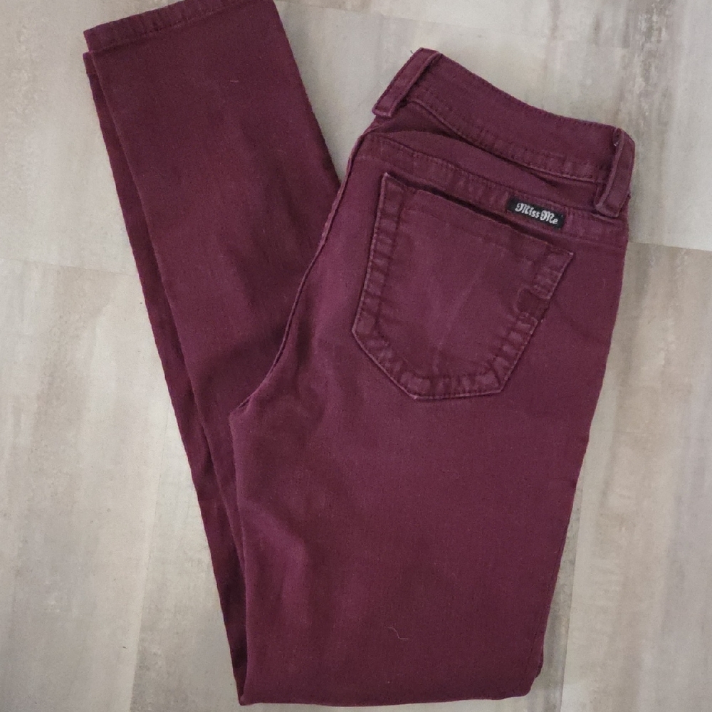 Miss Me Size 26 Women's Burgundy Skinny Jeans